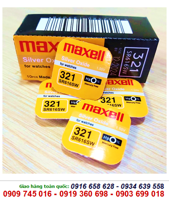 Maxell SR616SW-Pin 321, Pin Maxell SR616SW-321 silver oxide 1.55v (Loại vỉ 1viên)